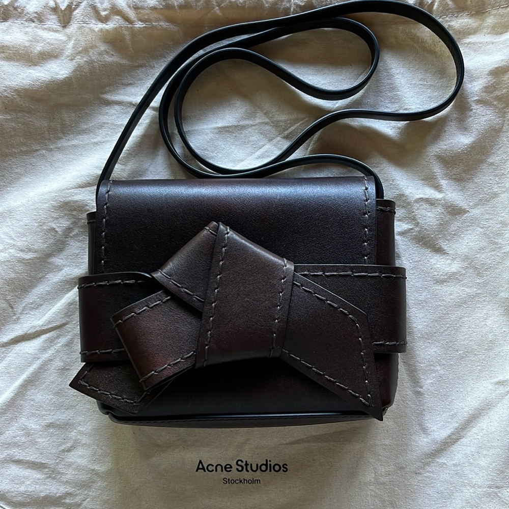 Acne Studios Musubi Bow Brown Shoulder Bag New